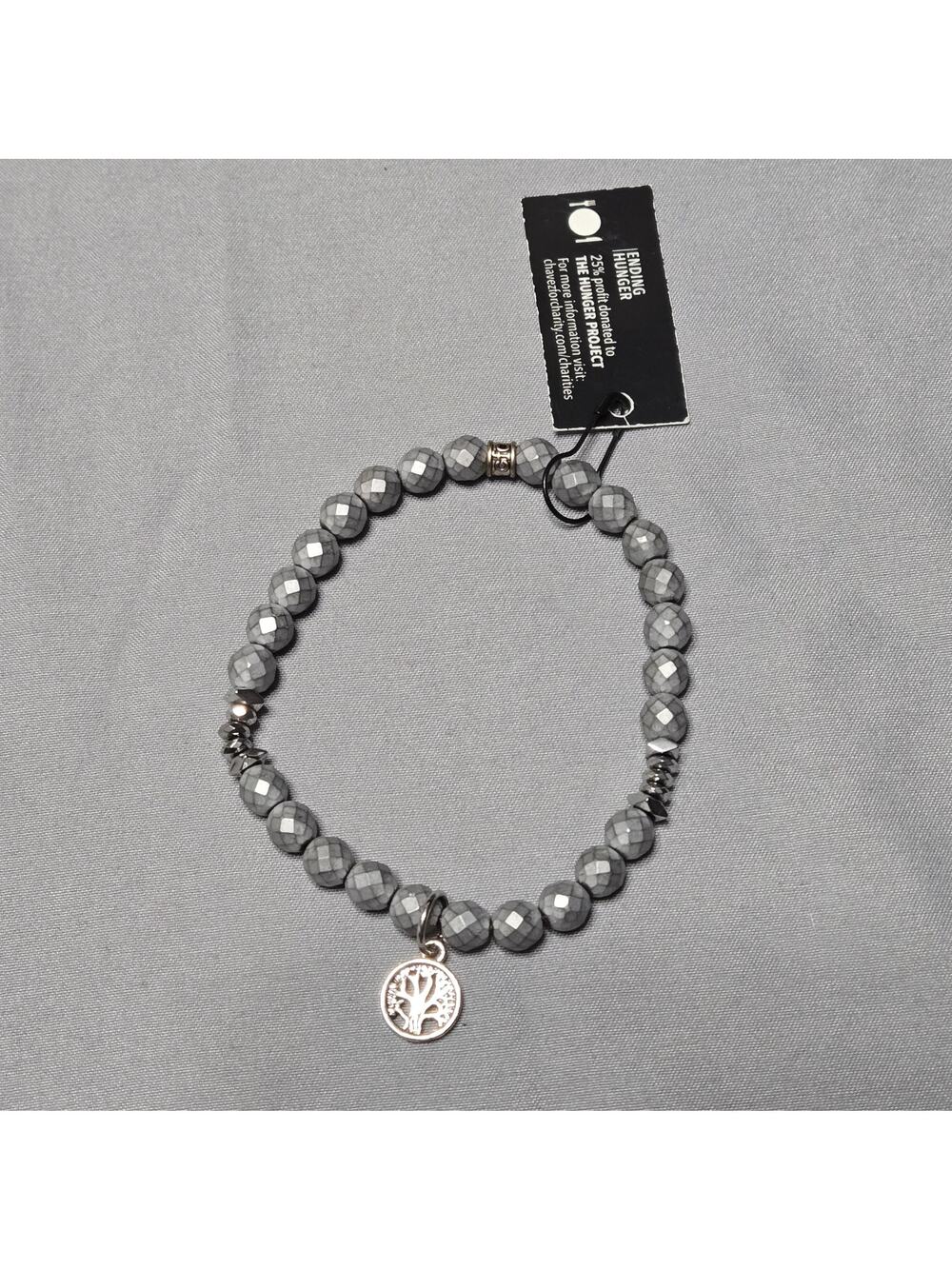 Chavez for Charity Ending Hunger Beaded Bracelet with Tree of Life Charm